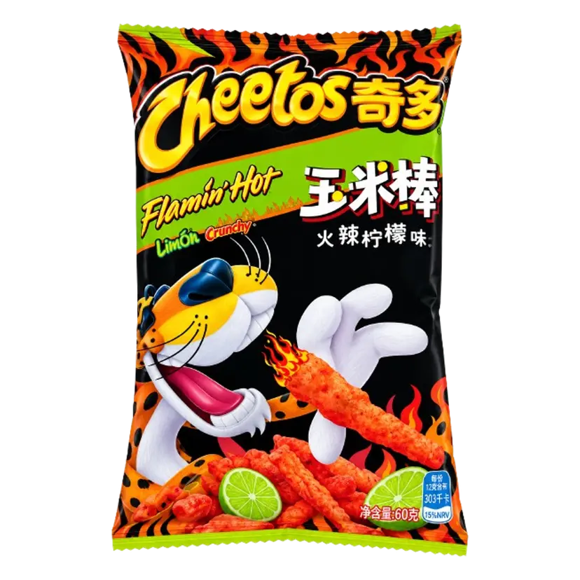 Cheetos Crunchy Flaming Hot Lime Bag 60g CHINA