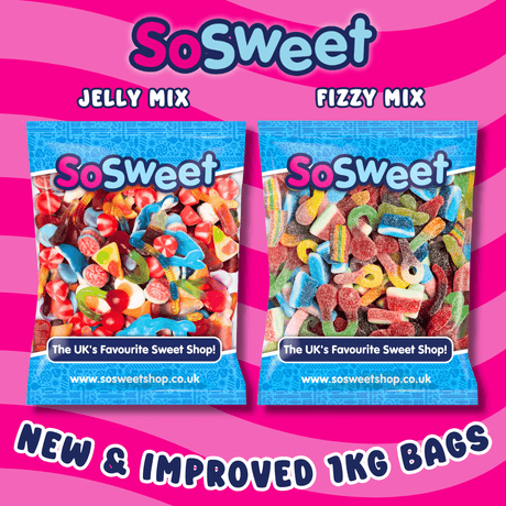 1kg Sweets: 2 SoSweet Pick 'n' Mix Bags (Fizzy/Jelly) ā 2kg for Ā£15