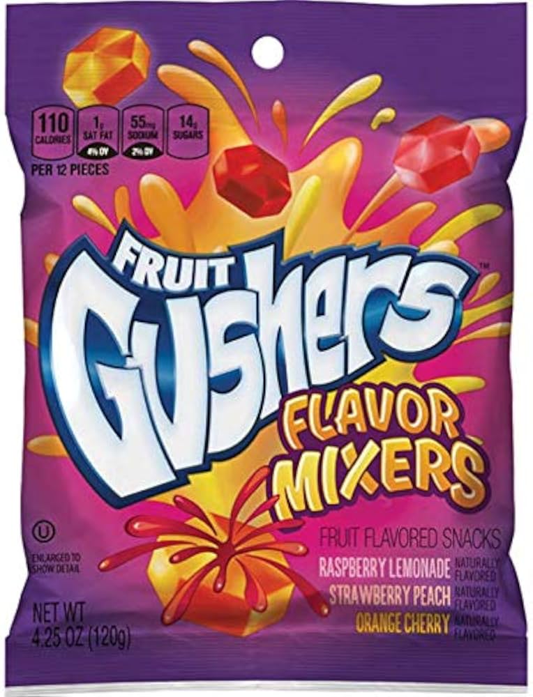 Betty Crocker Fruit Gushers Flavours Mix Peg Bag 120g USA