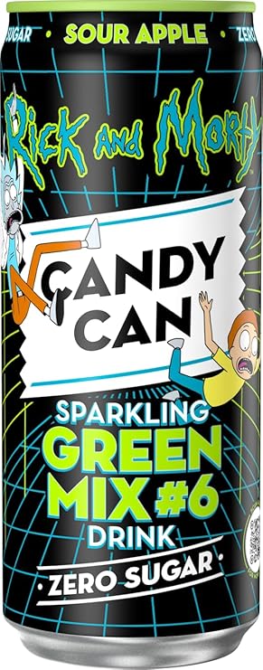 Candy Can Rick & Morty Greem Mix #6 Sour Apple Can 330ml Zero Sugar USA