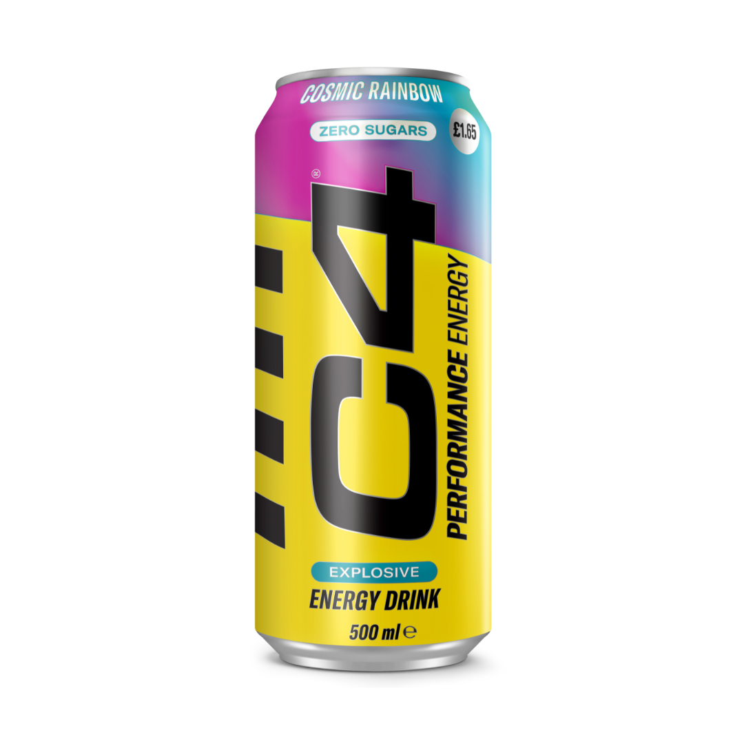 C4 Energy Cosmic Rainbow Zero Sugar Can 500ml PMP £1.65