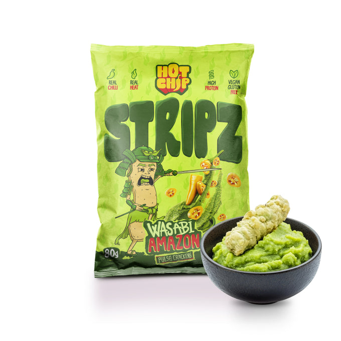 Hot Chip Chilli Stripz Wasabi Amazon Bag 80g