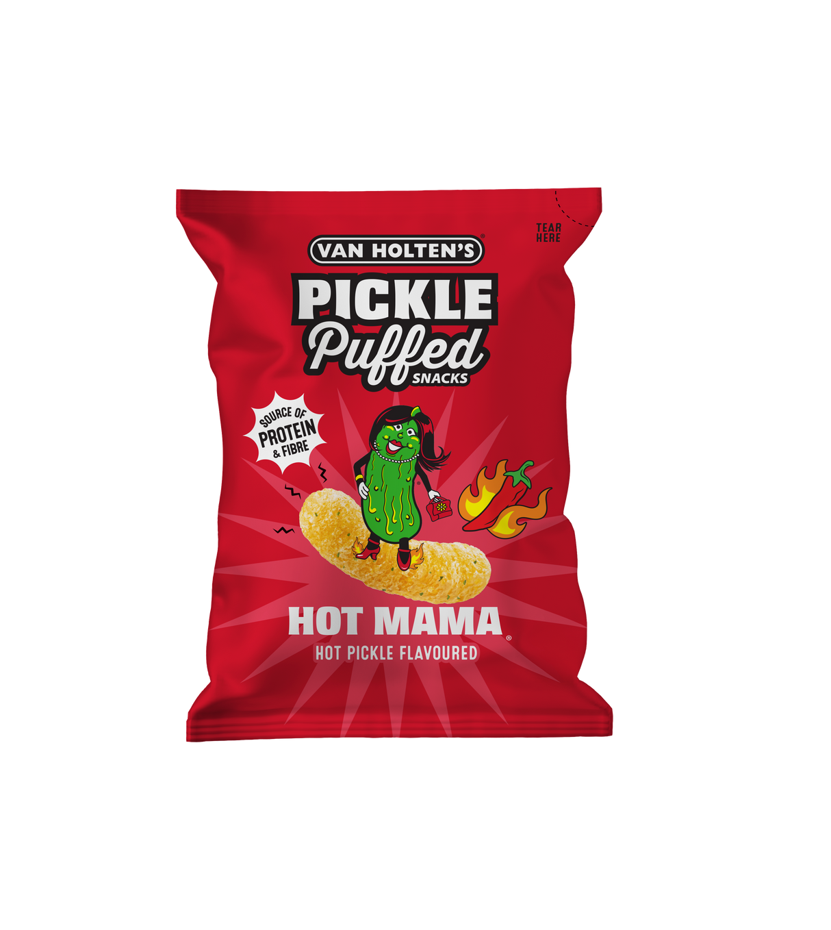 Van Holtens Pickled Puff Hot Mama Snacks 90g USA
