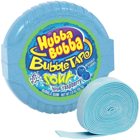 Hubba Bubba Bubble Tape Sour Blue Rasberry 57g USA