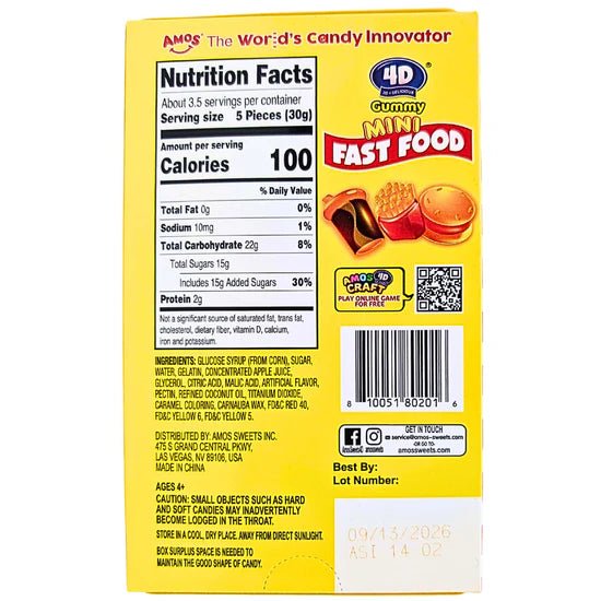Amos 4D Fruit Gummy Mini Fast Food Theatre Box 100g