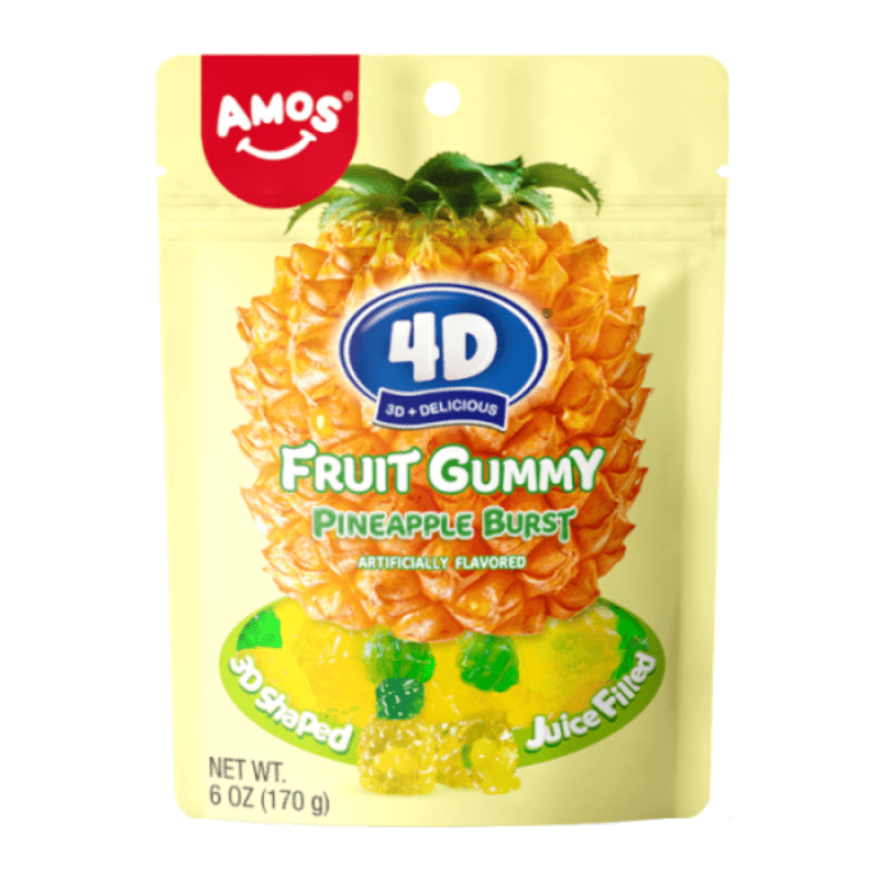 Amos 4D Fruit Gummy Pineapple Burst Peg Bag (170g)