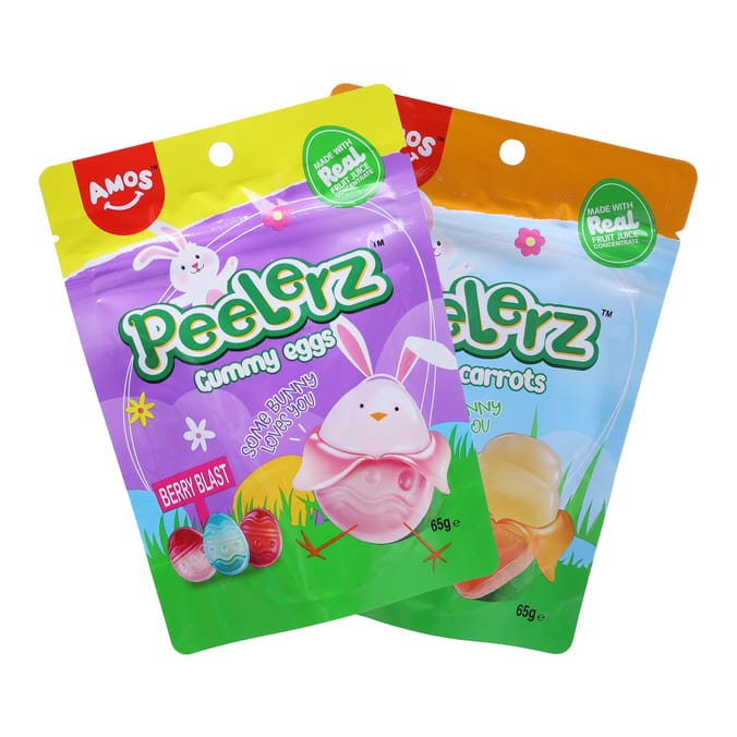 Amos Peelerz Carrots OR Eggs Pouch 65g