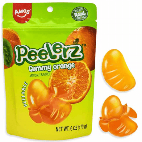 Amos Peelerz Gummy Orange Peg Bag (170g)