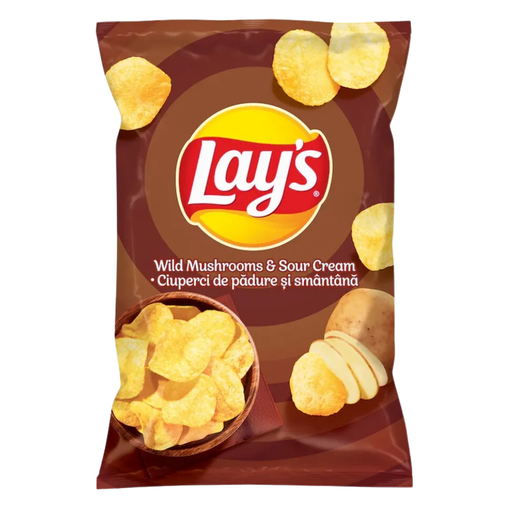 Lays Wild Mushrooms & Sour Cream Crisps Bag 125g