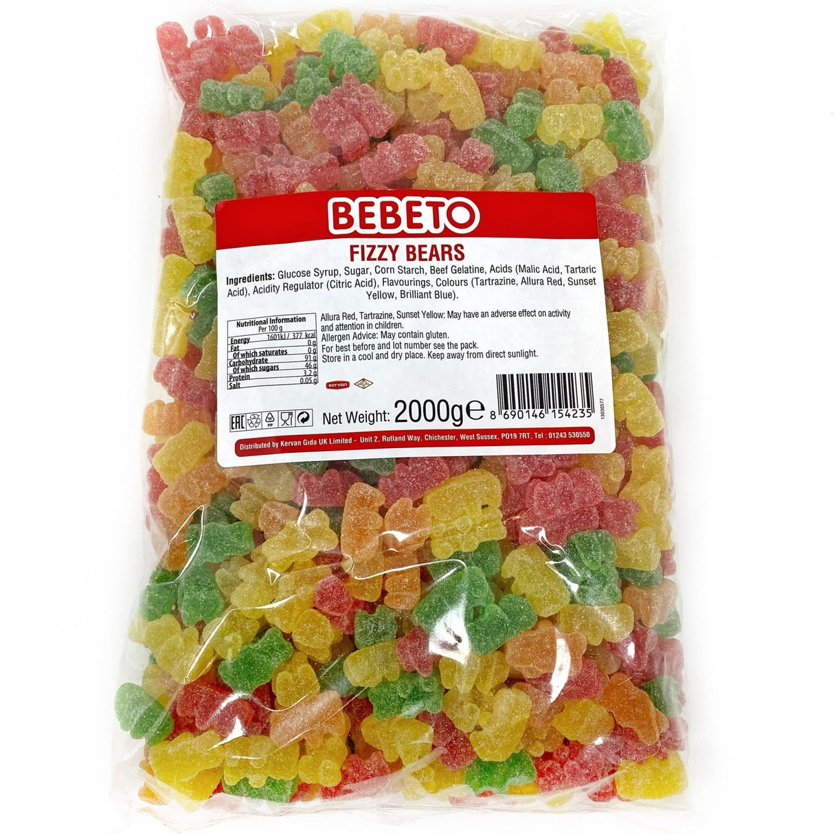 Bebeto Bag Fizzy Sour Bears (2kg)