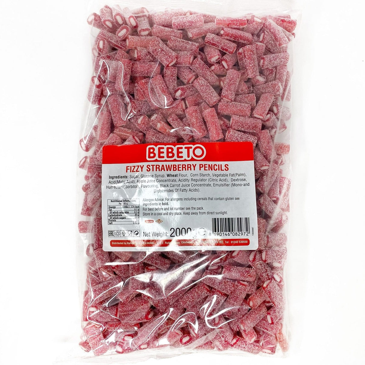 Bebeto Bag Fizzy Strawberry Pencils (2kg)
