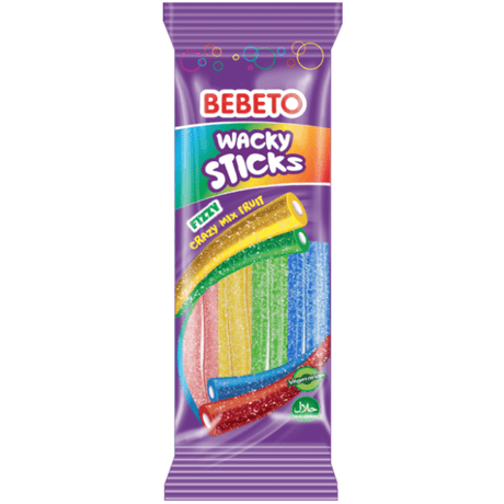 Bebeto Bag Wacky Sticks Fizzy Rainbow (160g)