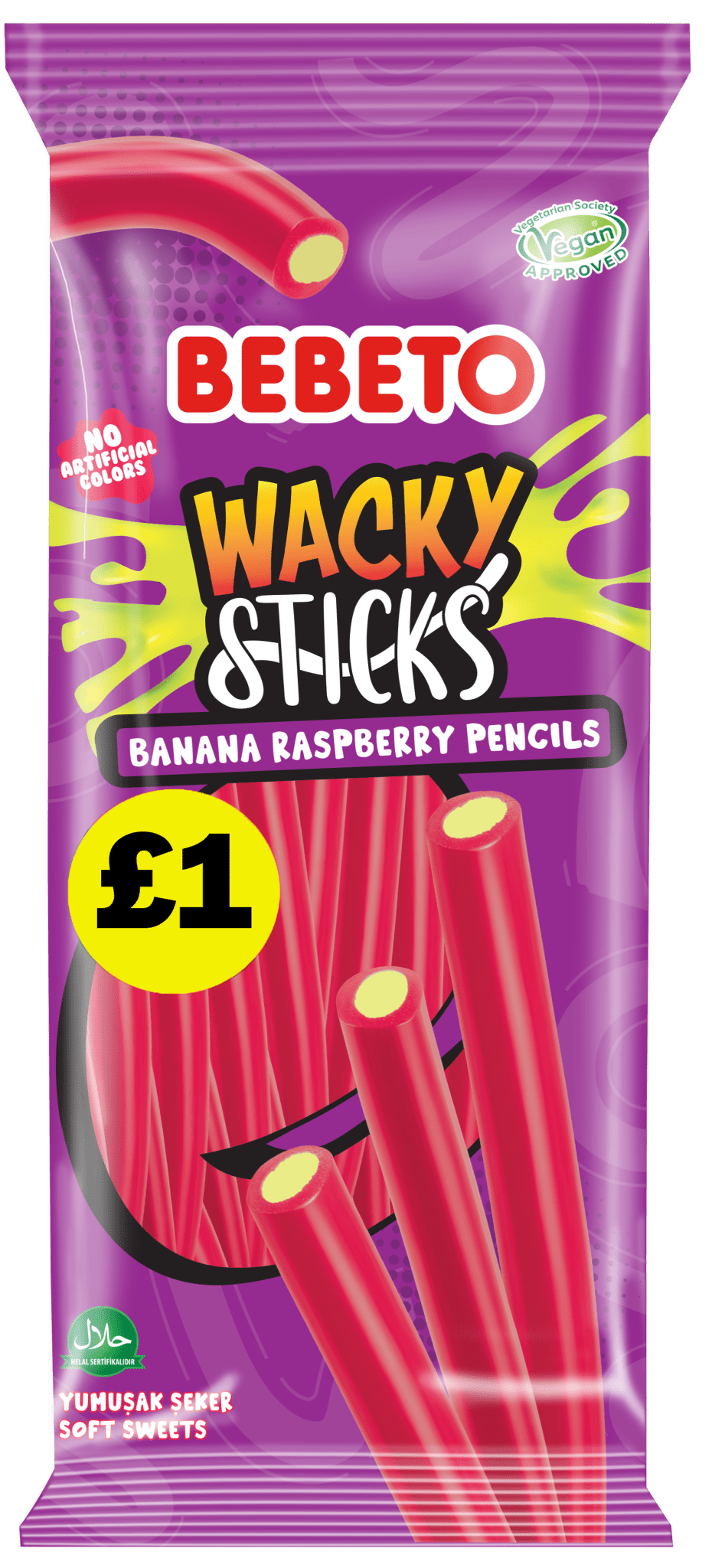 Bebeto Banana Raspberry Pencils Peg Bag 140g PMP £1