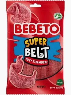Bebeto Fizzy Strawberry Super Belt Peg Bag 135g
