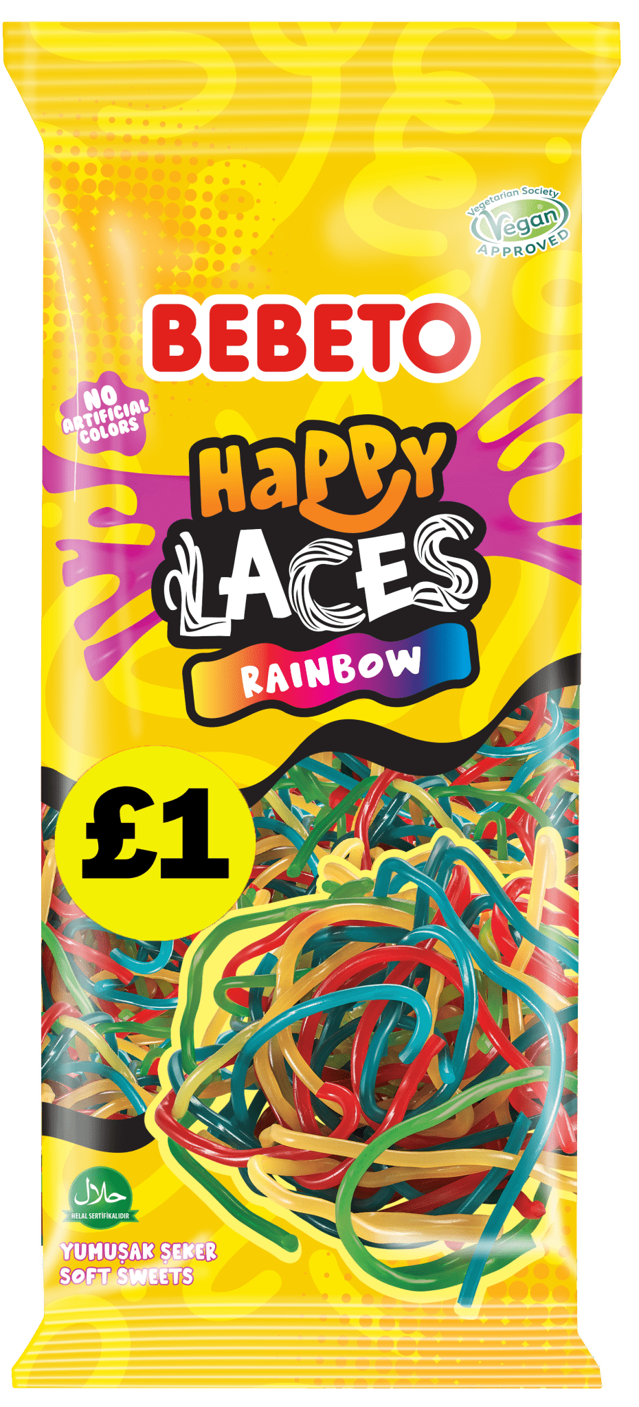 Bebeto Rainbow Laces Peg Bag 140g PMP £1