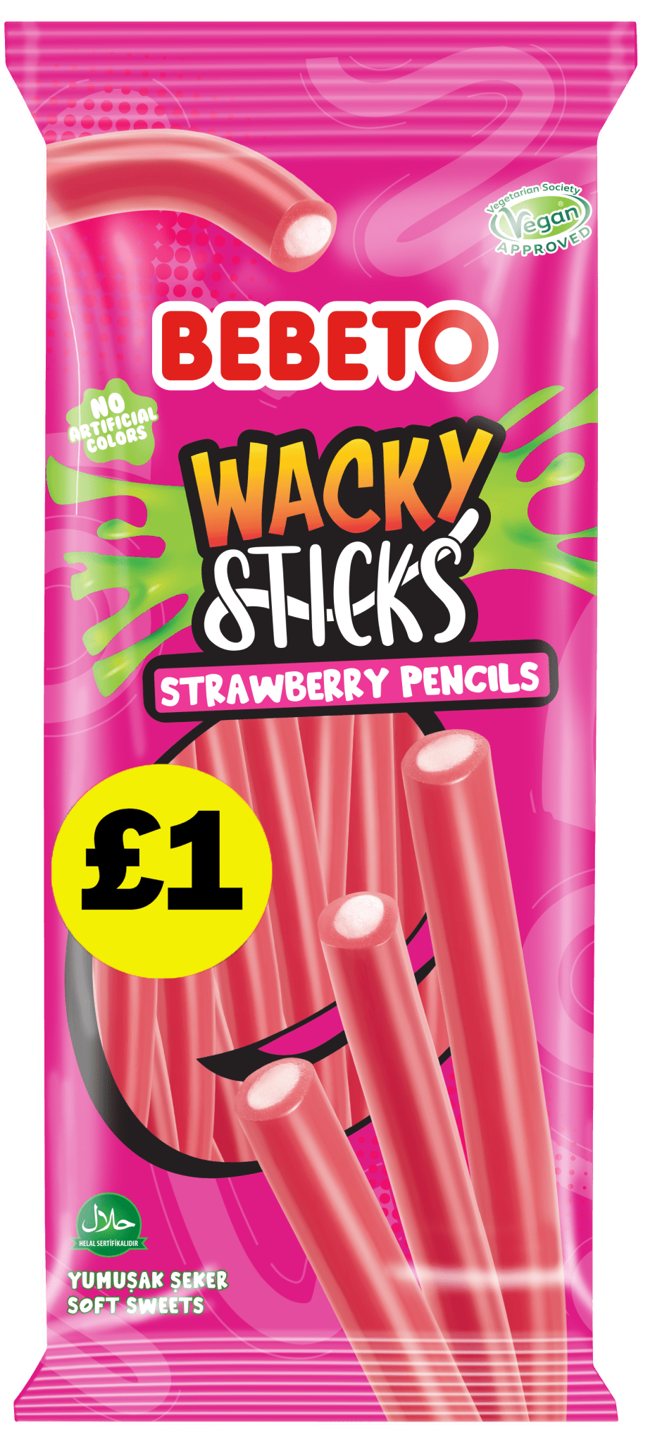 Bebeto Strawberry Pencils Peg Bag 140g PMP £1