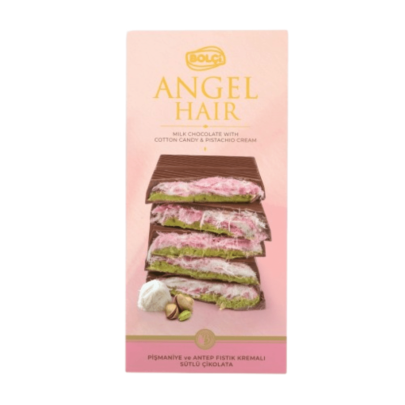 Bolci Angel Hair Milk Chocolate with Cotton Candy & Pistachio Bar 170g
