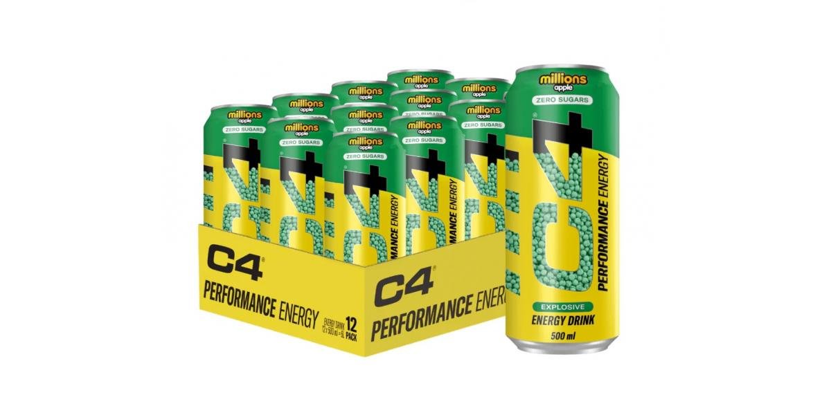 C4 Energy Millions Apple Zero Sugar Can 500ml PMP £1.65 (Case of 12)