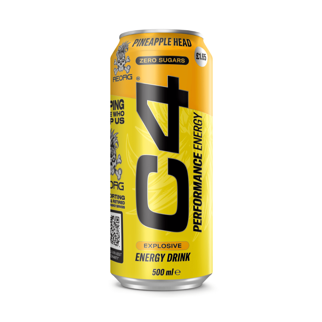 C4 Energy Pineapple Head Zero Sugar Can 500ml PMP £1.65