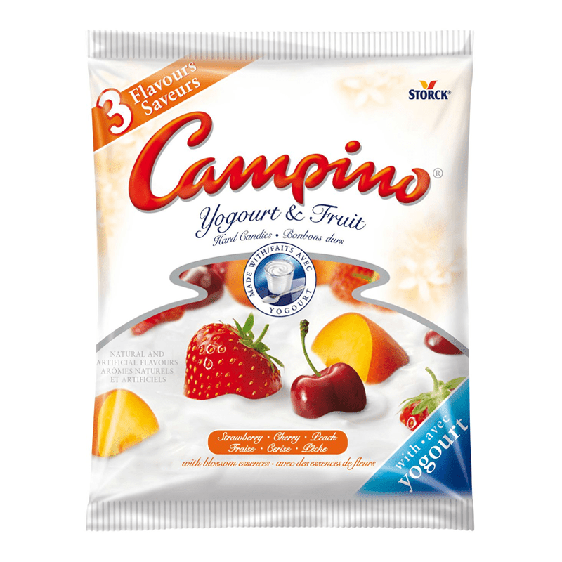 Campino Assorted Fruit and Yoghurt Hard Candy Peg Bag (120g)