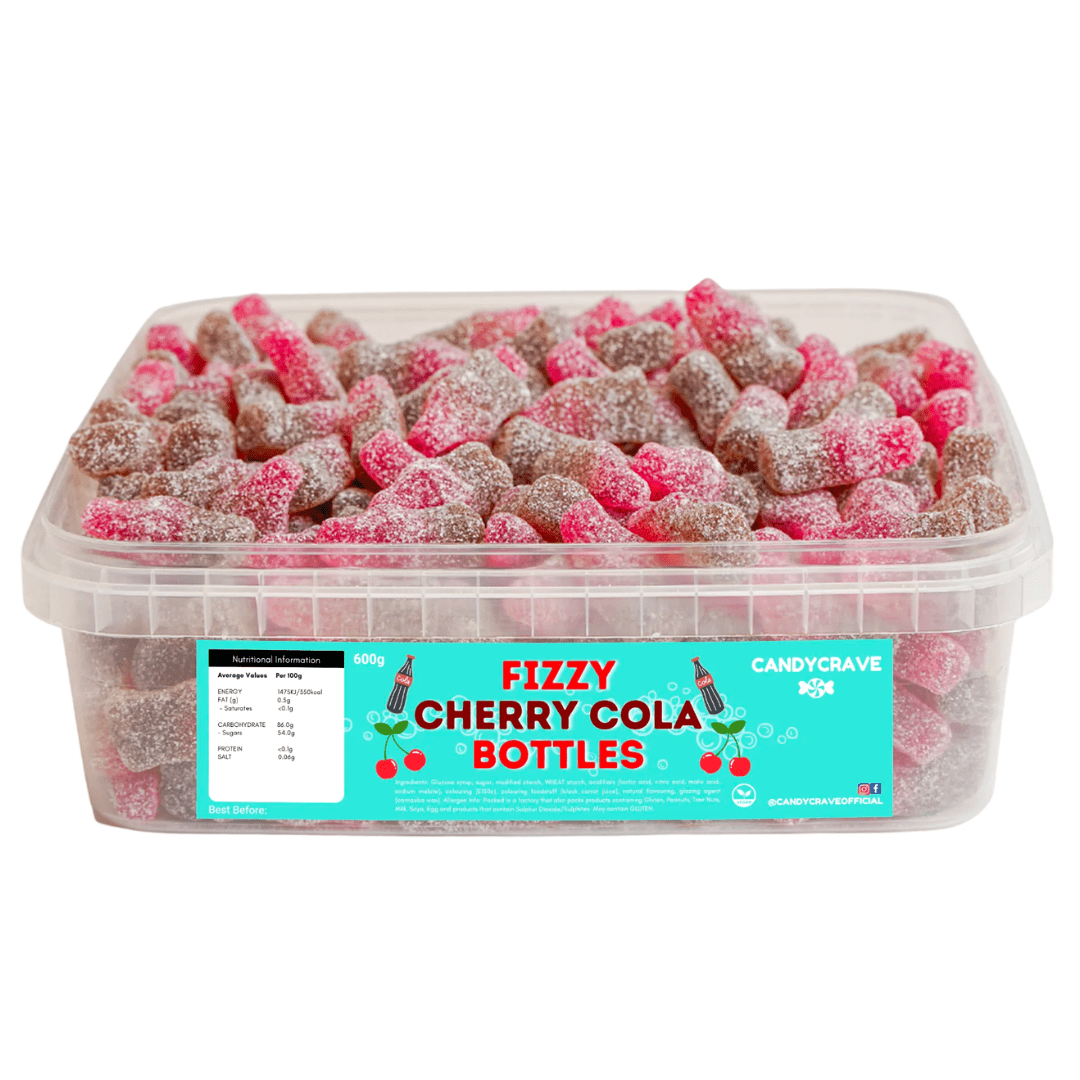 Candycrave Fizzy Cherry Cola Bottles Tub (600g)