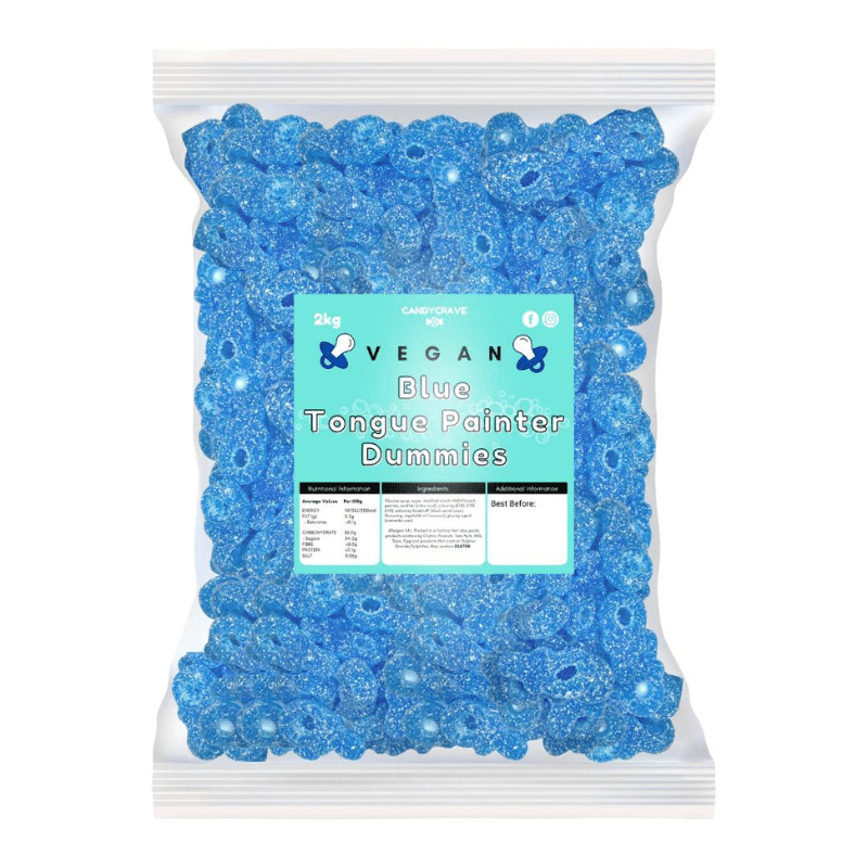 Candycrave Vegan Mini Fizzy Blue Dummies (2kg) SoSweet