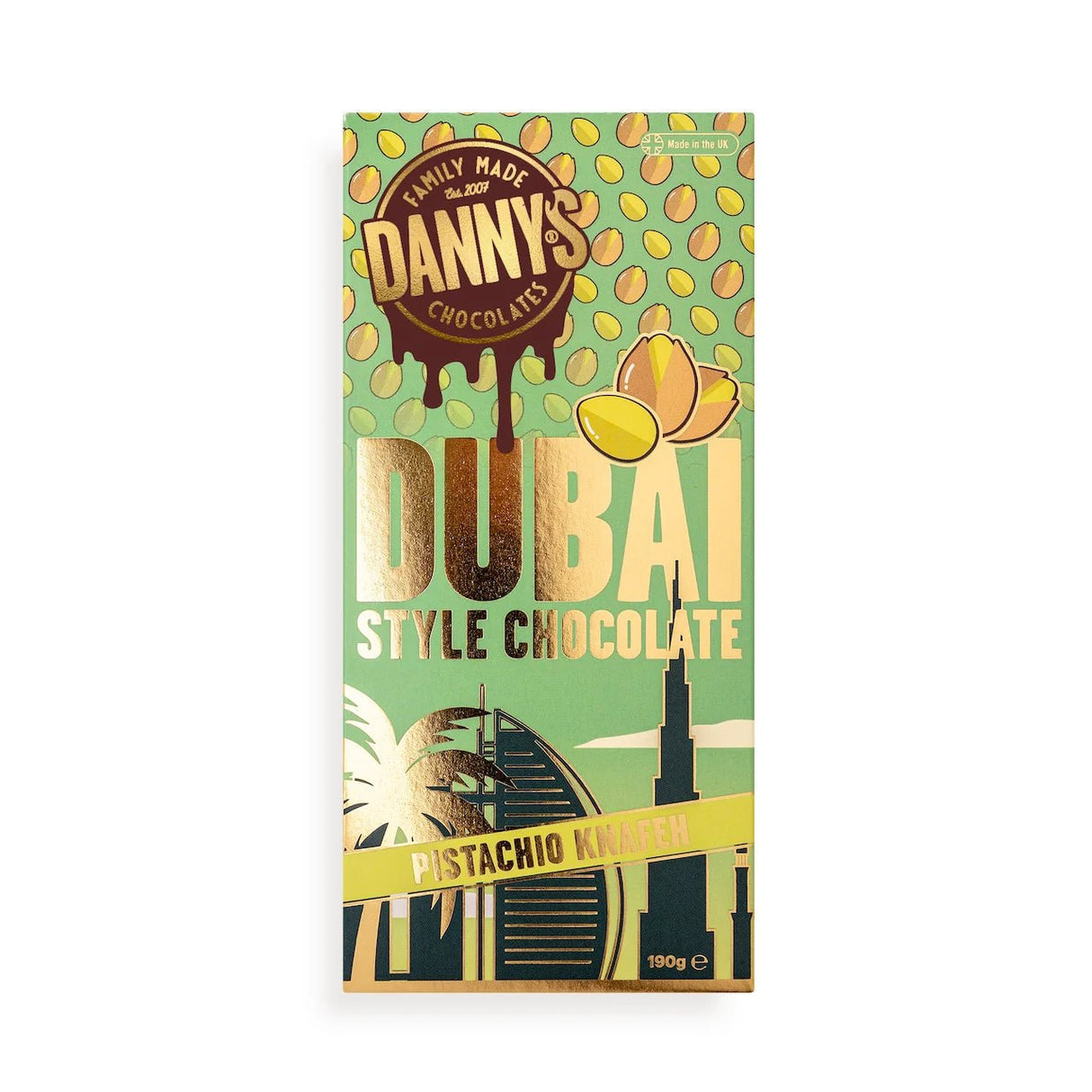 Daniels Delight Dubai Style Chocolate Pistachio Knafeh Bar 190g