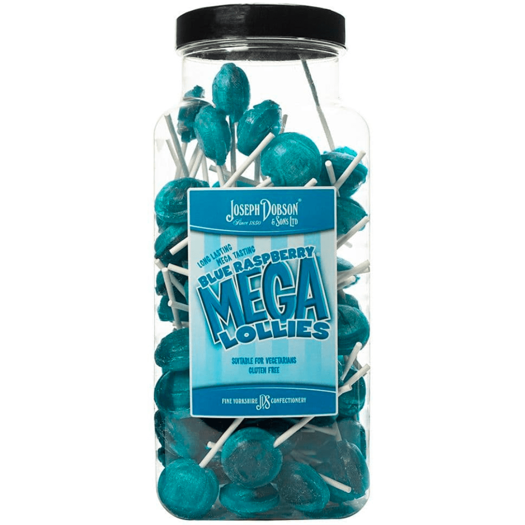 Dobsons Blue Raspberry Mega Lollies Jar (1.9kg)