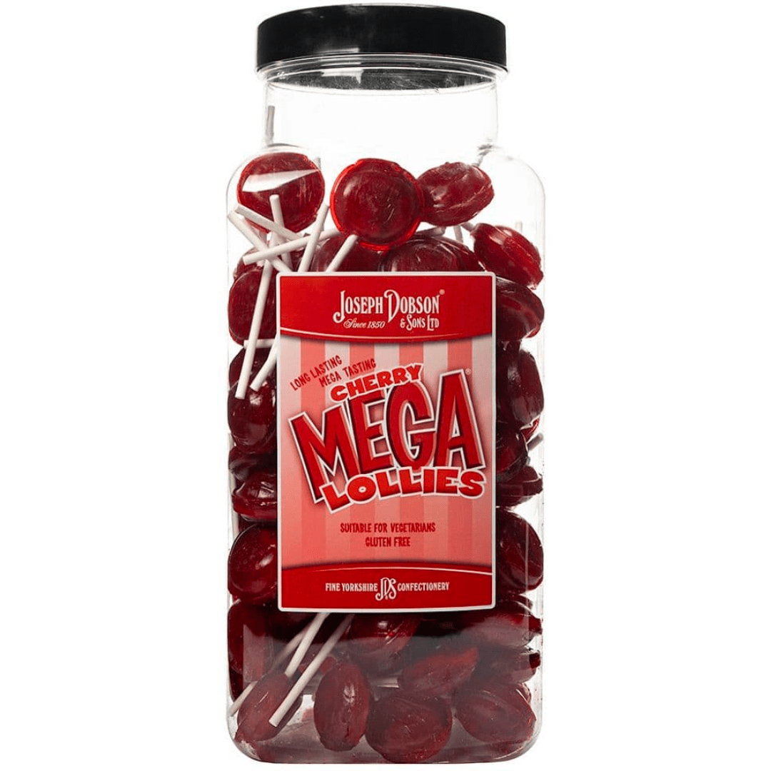 Dobsons Cherry Mega Lollies Jar (1.9kg)