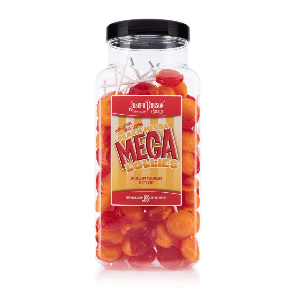 Dobsons Peach Melba Mega Lollies Jar (1.9kg)