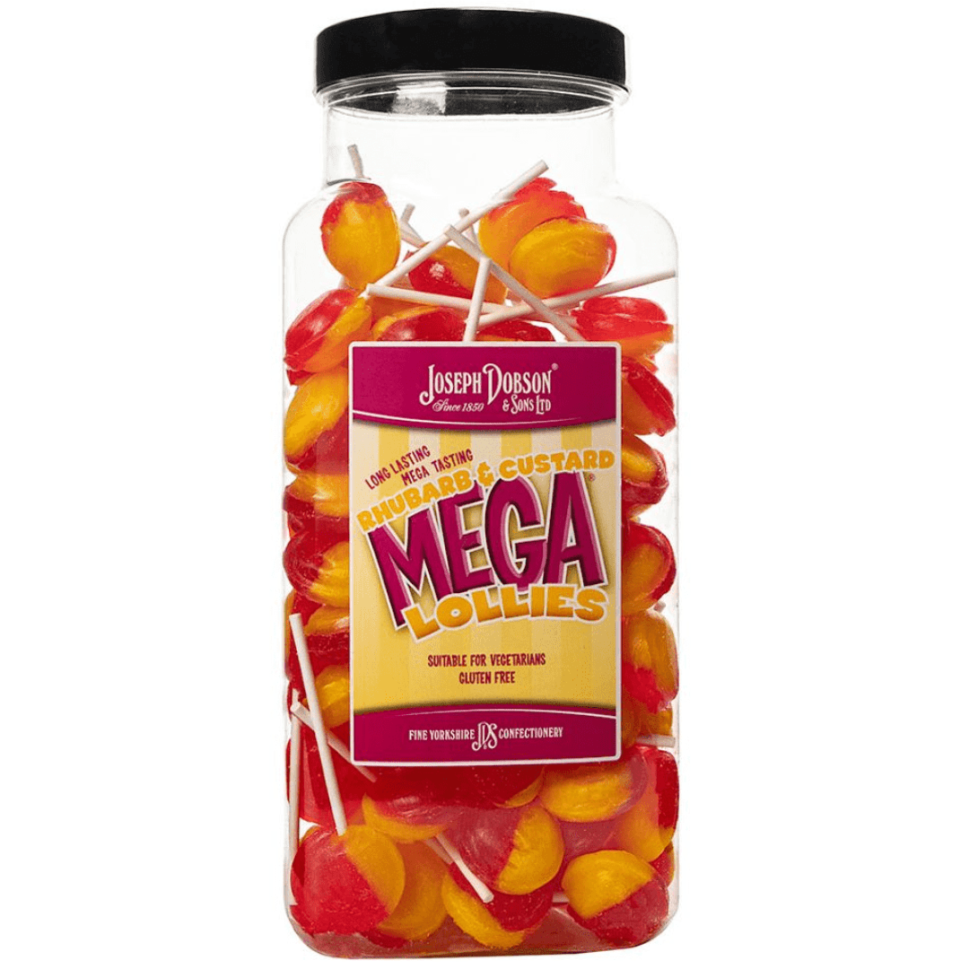 Dobsons Rhubarb and Custard Mega Lollies Jar (1.9kg)