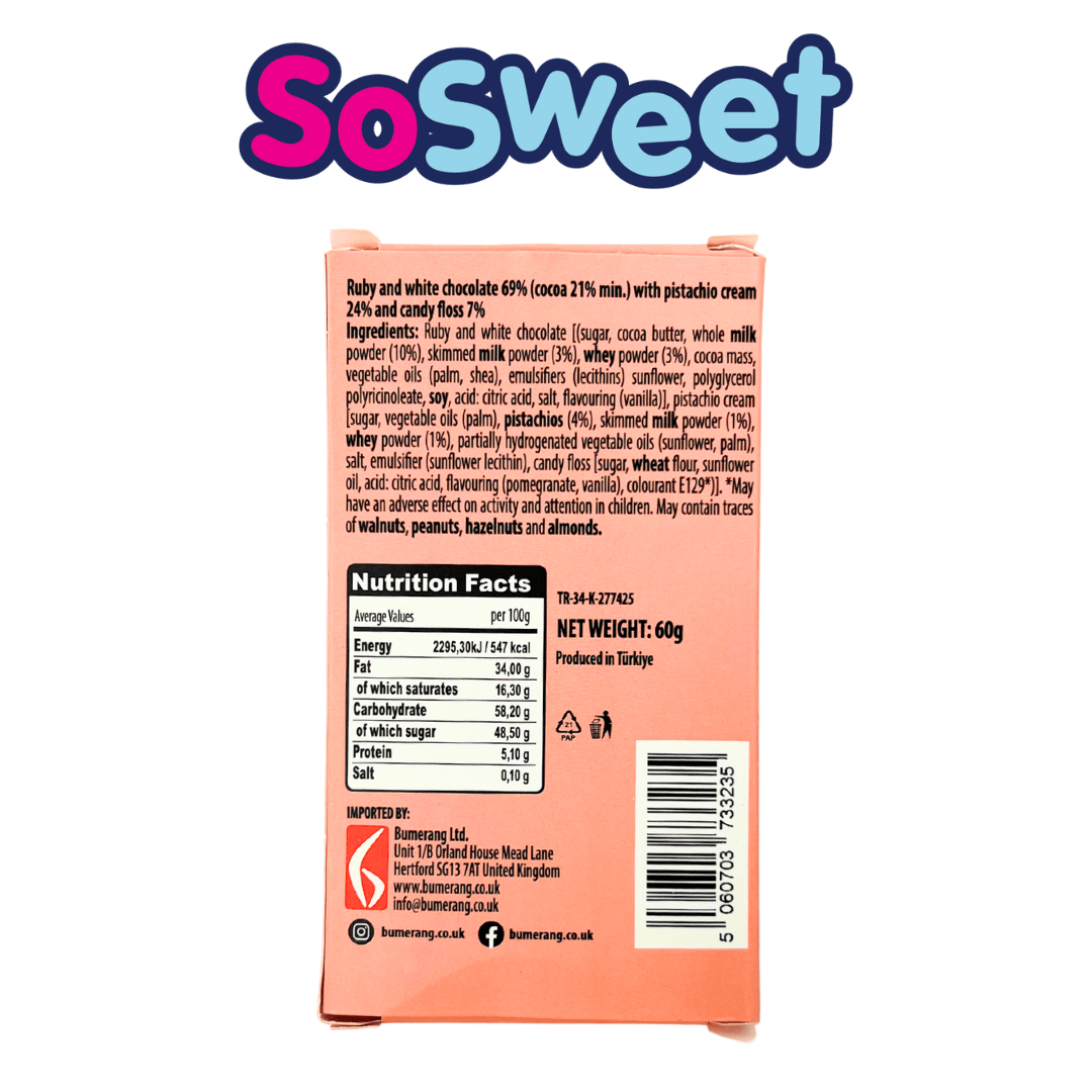 Gabriels Angel Hair Ruby Chocolate Bar (60g)