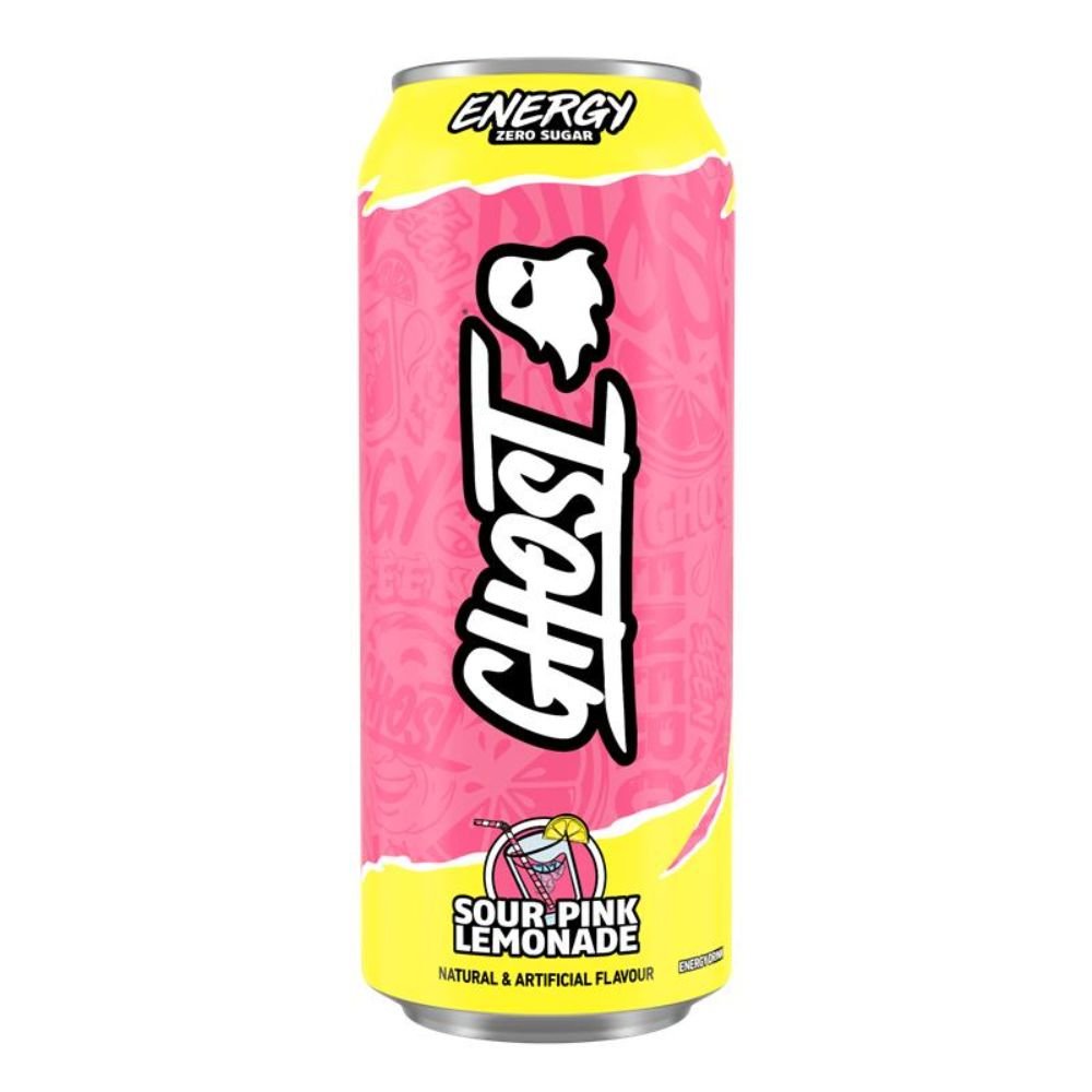 Ghost Energy Sour Pink Lemonade Energy Drink 500ml Can Zero Sugar