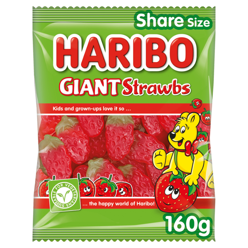 Haribo Giant Strawbs Bag (160g)
