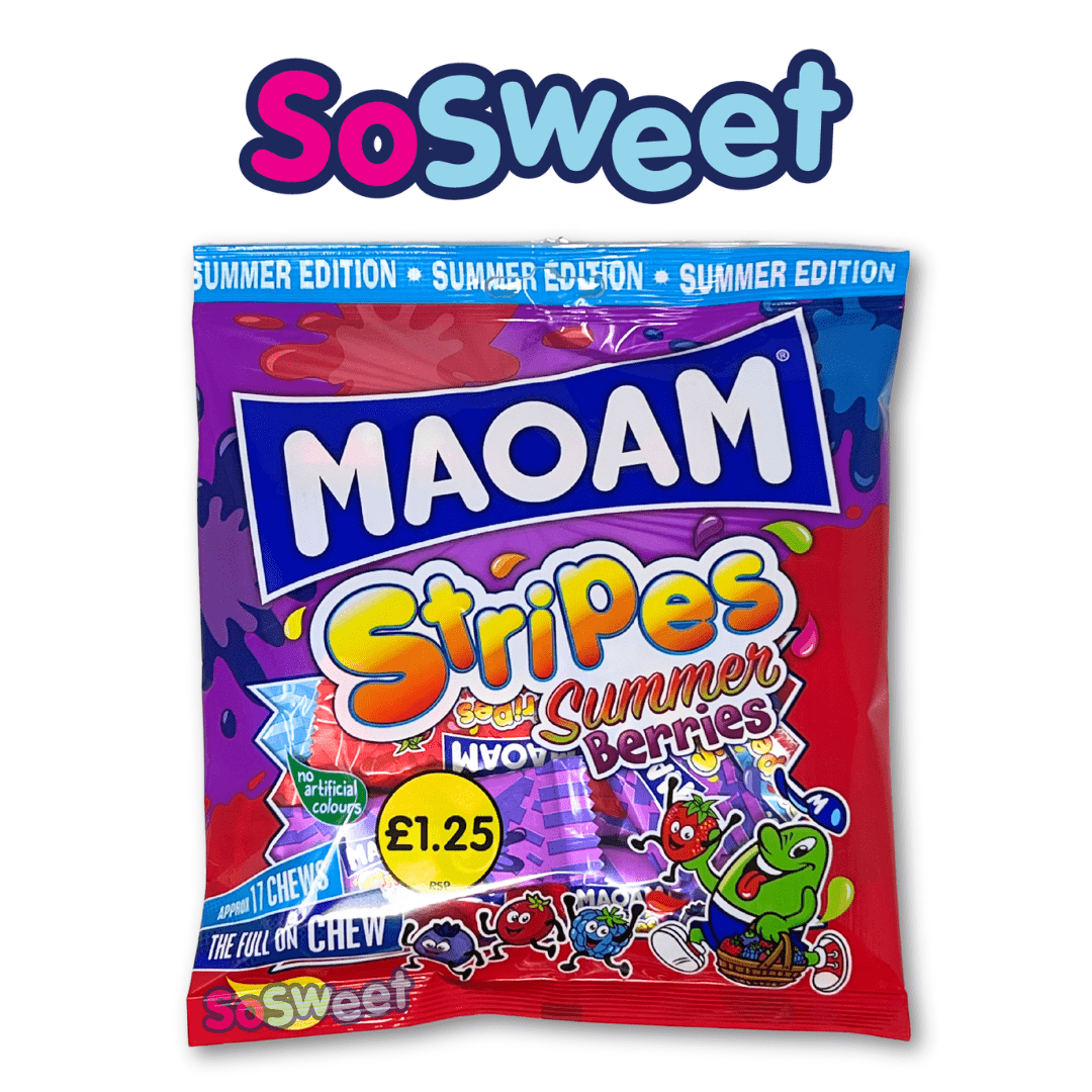 Haribo Maoam Stripes Summer Berries Bag (140g)