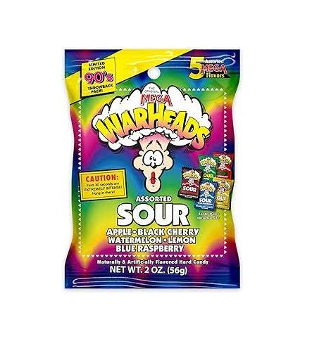 Warheads Extreme Sour Hard Candy Peg Bag 56g USA