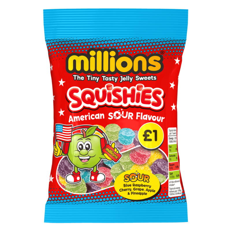 Millions Squishies American Sour (100g) PMP £1