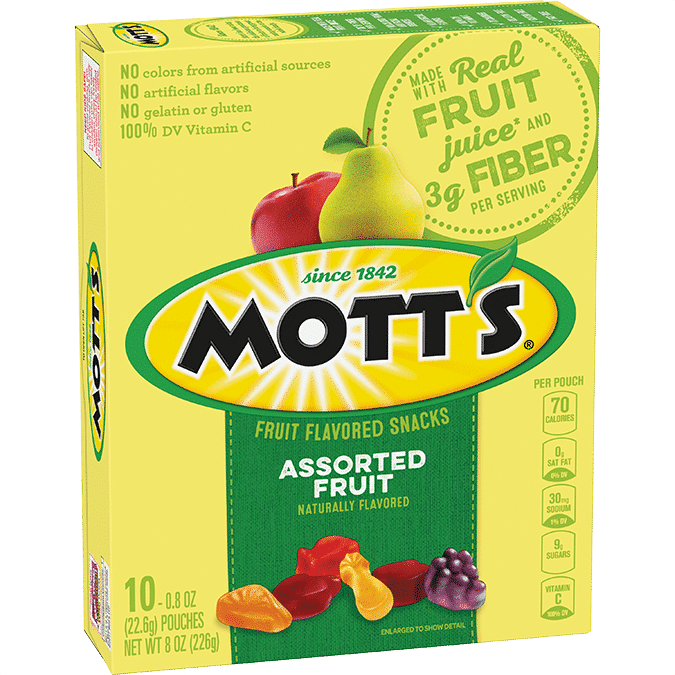 Mott's Assorted Fruit Flavoured Snacks with Real Fruit Juice (226g)
