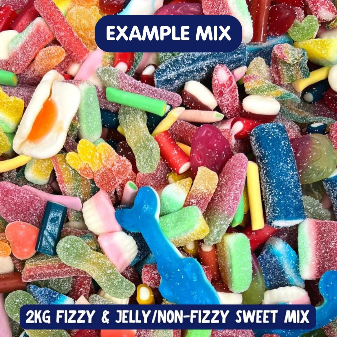 *NEW* 2KG Sweets: Fizzy and Jelly Pick'n'Mix Mix Grab Bag (Resealable)