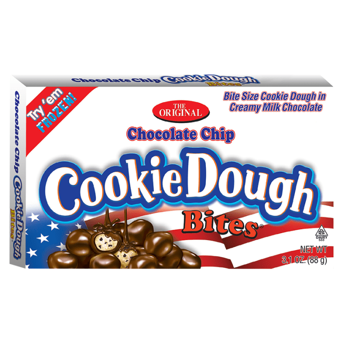 Red, White & Blue Cookie Dough Bites Chocolate Chip Theatre Box 88g
