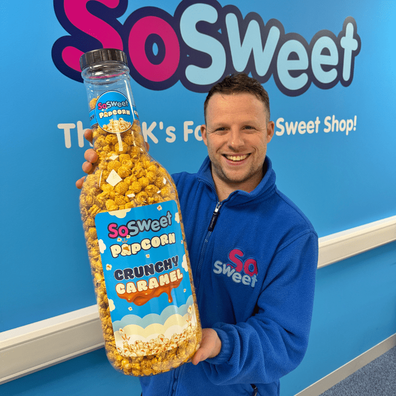 SoSweet Crunchy Caramel Popcorn LARGE Bottle (890g)
