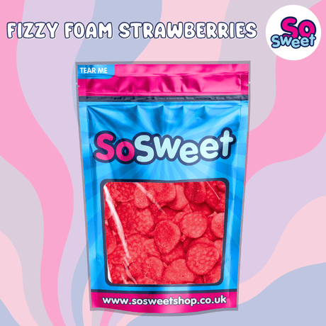 SoSweet Fizzy Foam Strawberries Pouch 800g