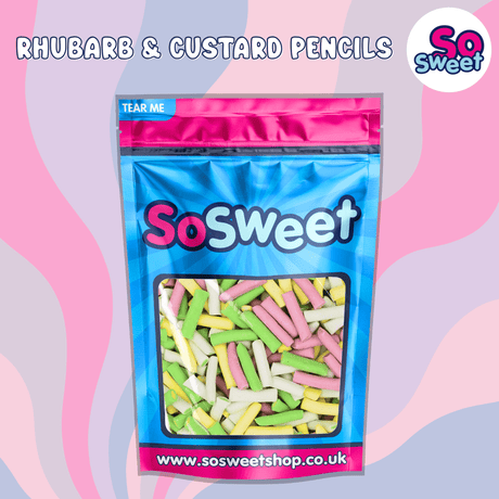 SoSweet Rhubarb & Custard Pencils Pouch 800g