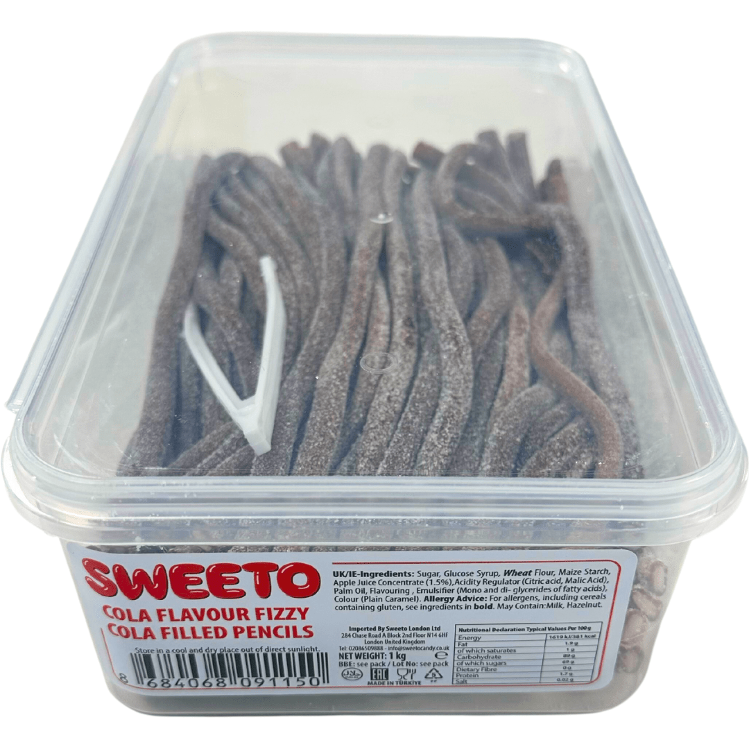 Sweeto Fizzy Cola Filled Pencils Tub (1kg)