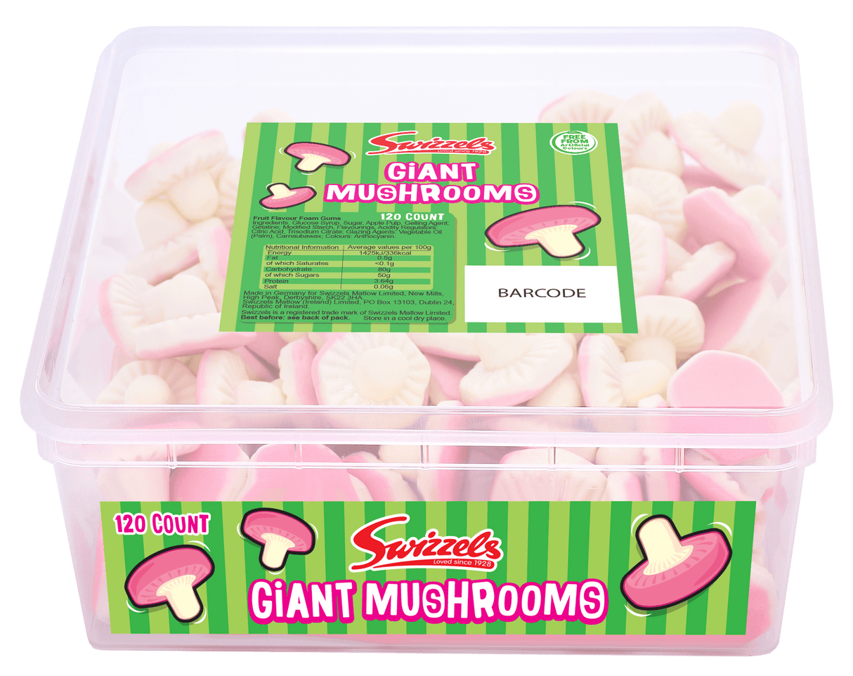 Swizzels Fun Gums Tub Giant Mushrooms (120pcs)