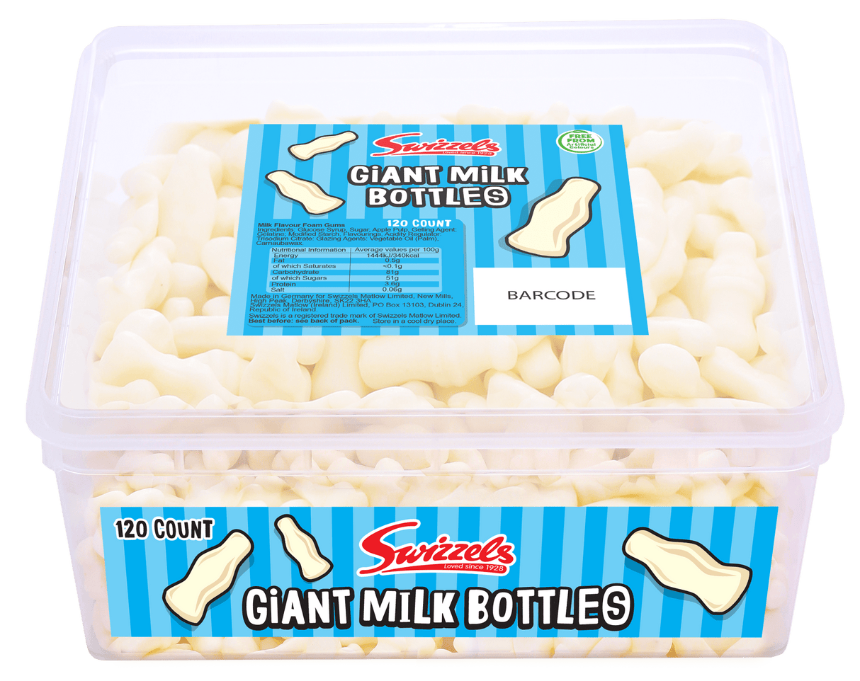 Swizzels Giant Milk Bottles Tub (120pcs)