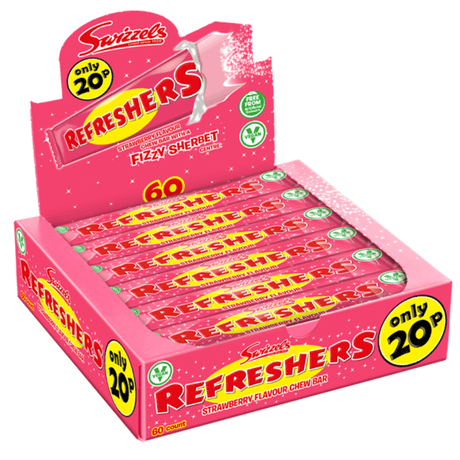 Swizzels Refreshers Strawberry Chew Bar (18g) Box of 60