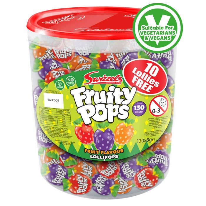 Swizzels Tub Fruity Pops (130pcs)