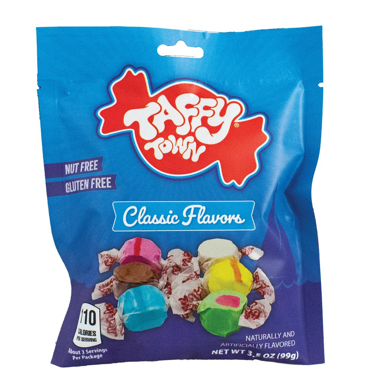 Taffy Town Assorted Classics Salt Water Taffy Peg Bag 99g USA