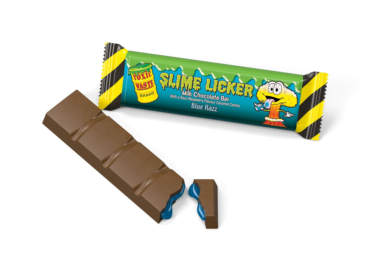 Toxic Waste Slime Licker Blue Razz Milk Chocolate Bar 50g